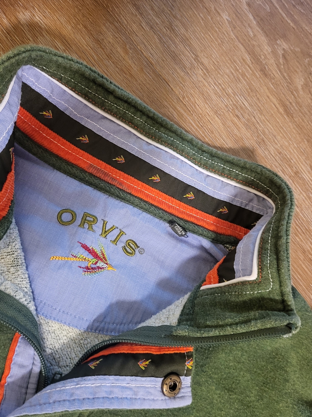 Orvis Men’s Large Green Quarter Zip Pullover Sweatshirt